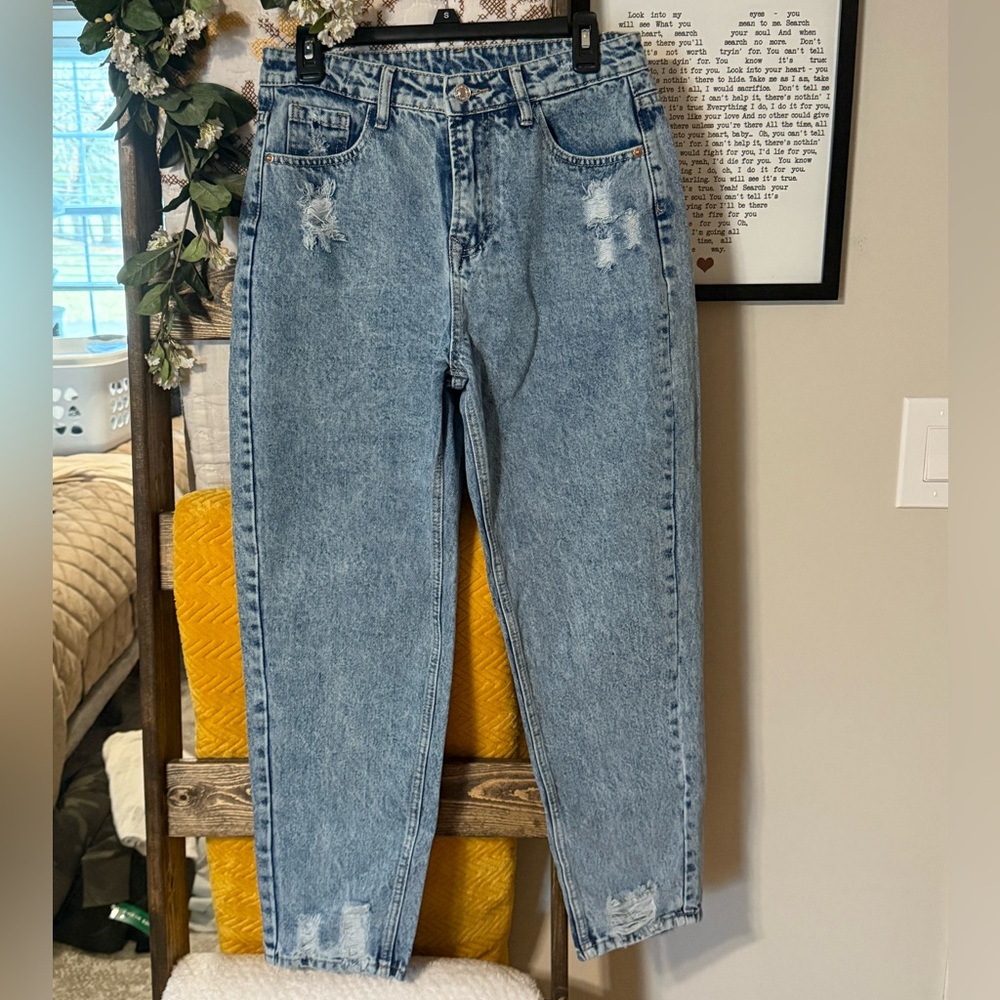 SHEIN Blue Acid Wash Denim